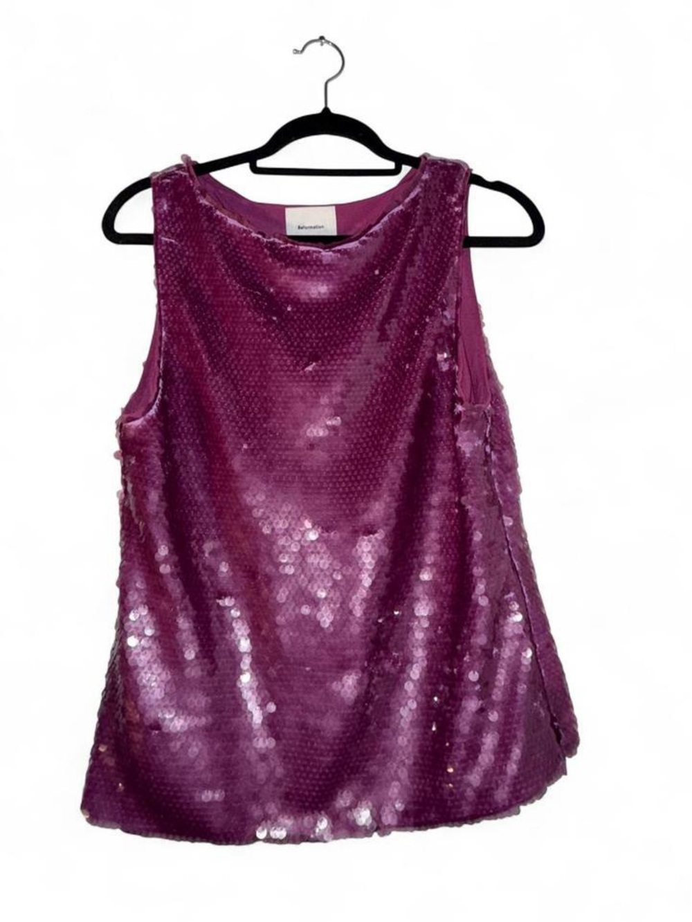 Reformation Plum Sequin Sleeveless Cami